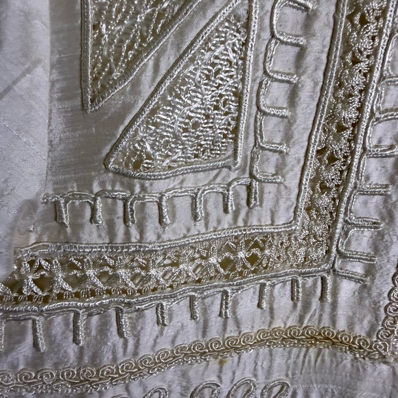 Coldwater Creek Ivory Silk Embroidered Jacket & Tank M Boho Cottagecore Artisan - Picture 6 of 7